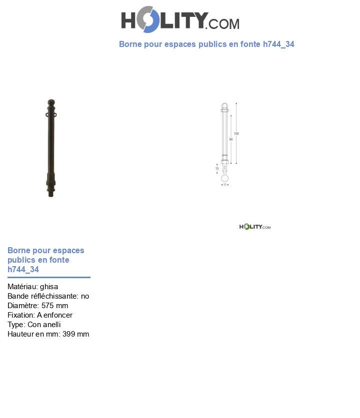 Borne pour espaces publics en fonte h744_34