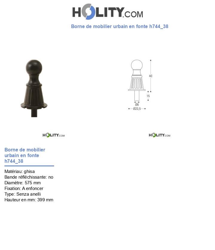 Borne de mobilier urbain en fonte h744_38