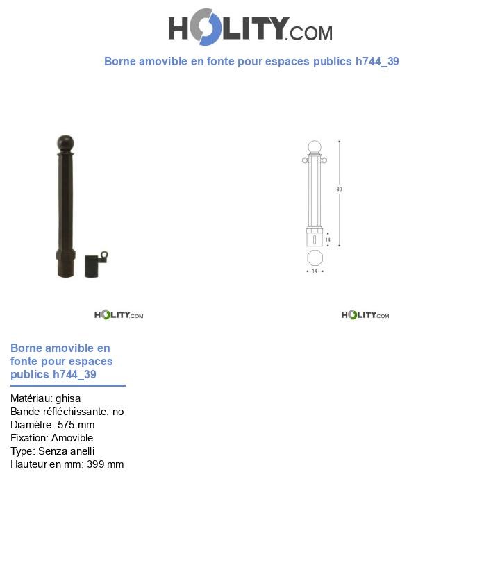 Borne amovible en fonte pour espaces publics h744_39