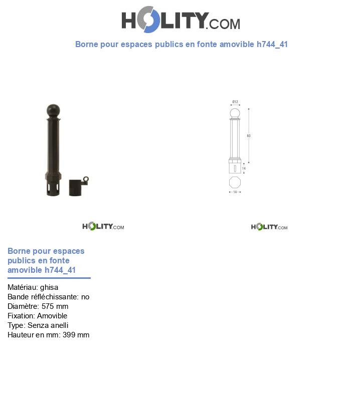 Borne pour espaces publics en fonte amovible h744_41