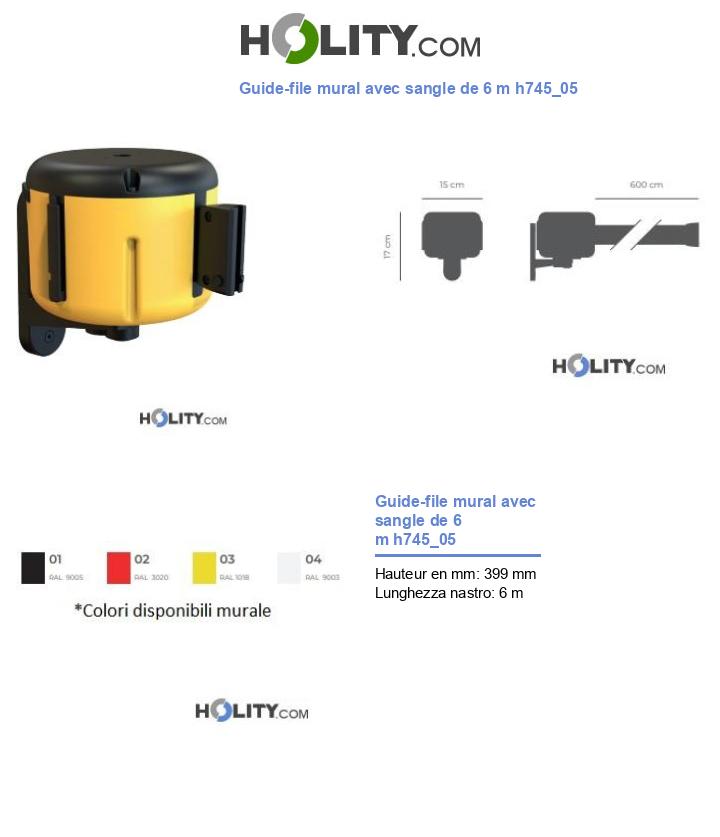 Guide-file mural avec sangle de 6 m h745_05