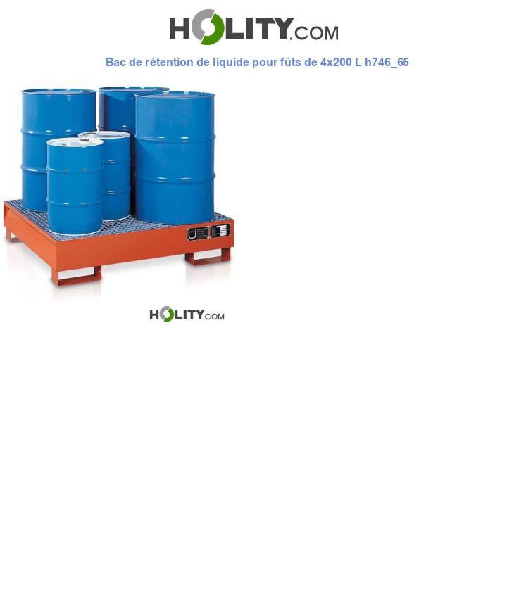 Bac de rétention de liquide pour fûts de 4x200 L h746_65