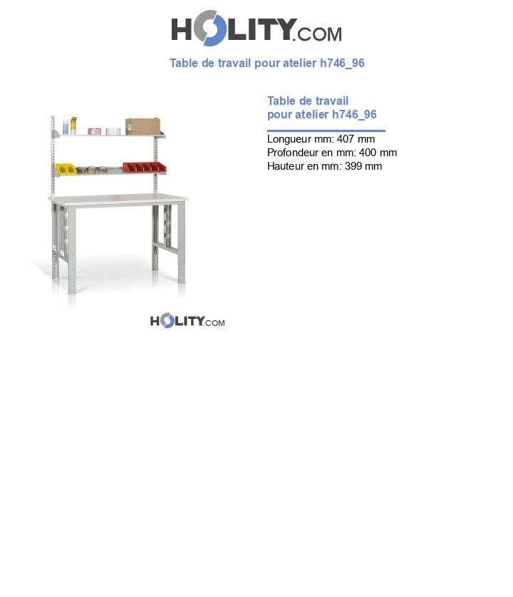 Table de travail pour atelier h746_96