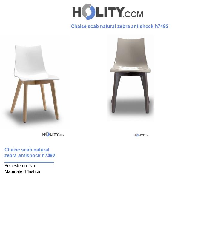Chaise scab natural zebra antishock h7492