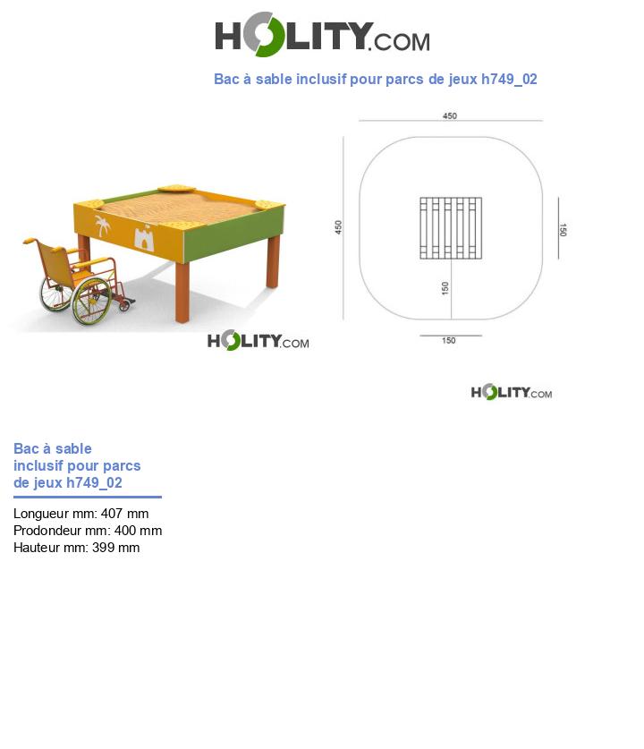 Bac à sable inclusif pour parcs de jeux h749_02