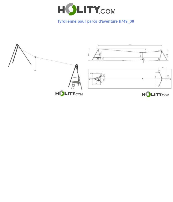 Tyrolienne pour parcs d'aventure h749_30