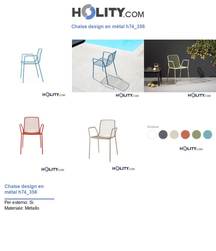 Chaise design en métal h74_356