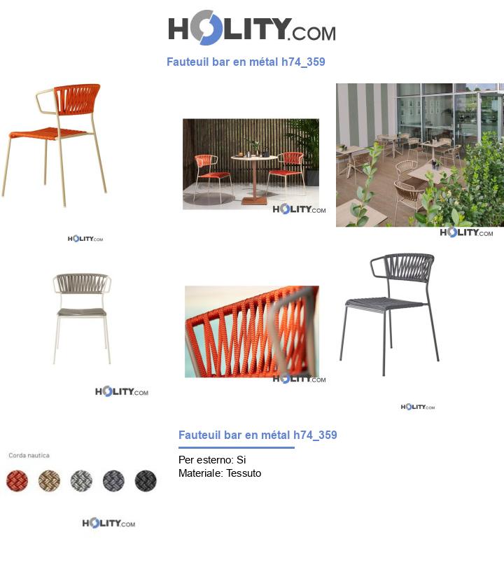 Fauteuil bar en métal h74_359