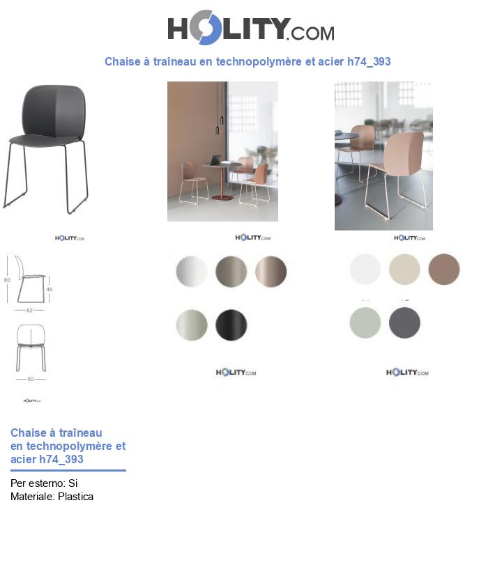 Chaise à traîneau en technopolymère et acier h74_393