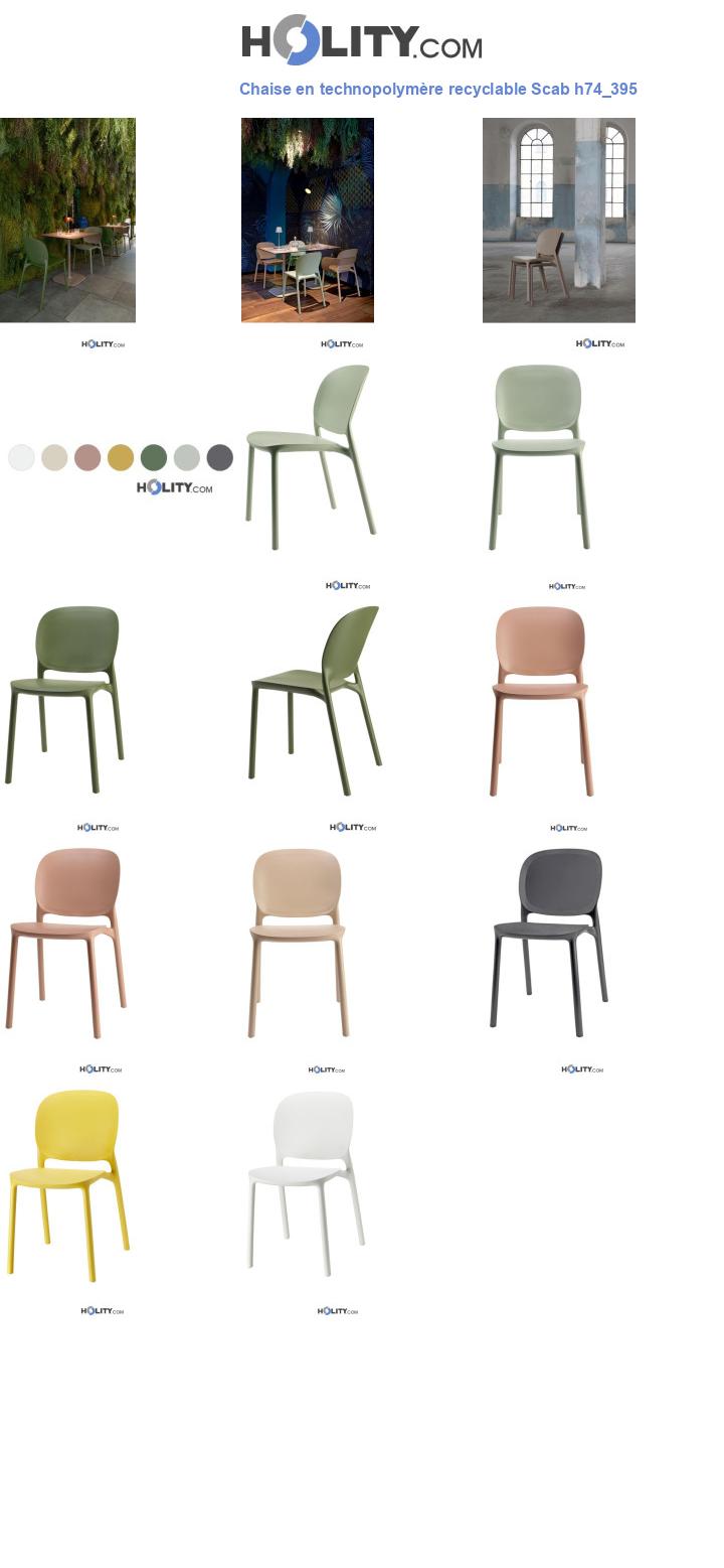 Chaise en technopolymère recyclable Scab h74_395