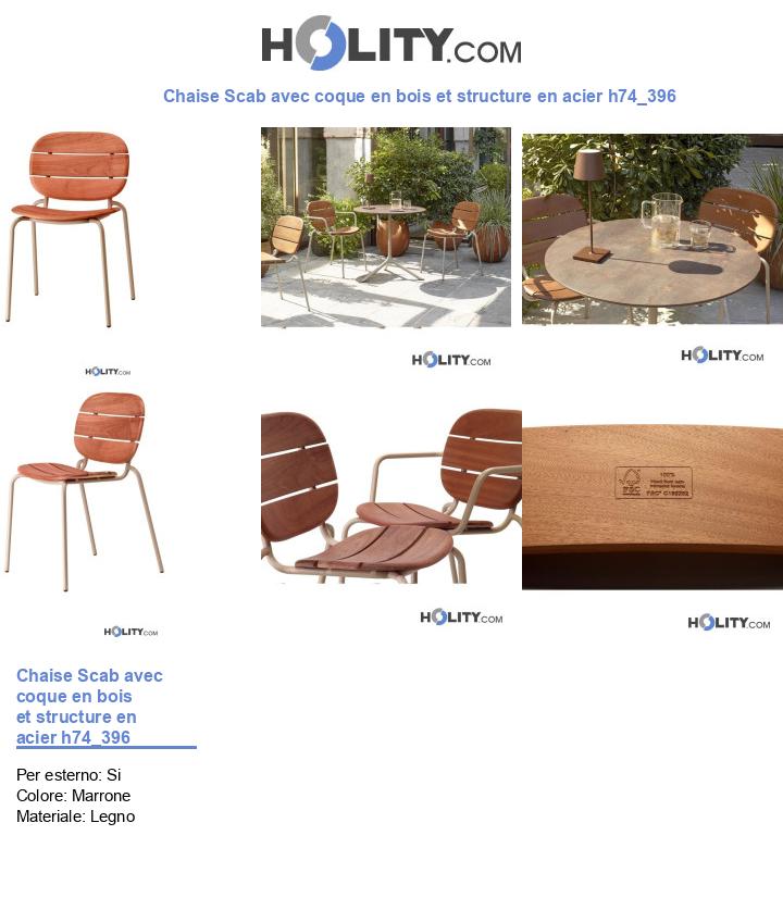 Chaise Scab avec coque en bois et structure en acier h74_396