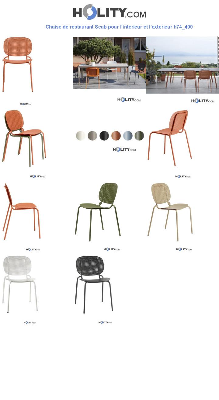 Chaise de restaurant Scab pour l'intérieur et l'extérieur h74_400