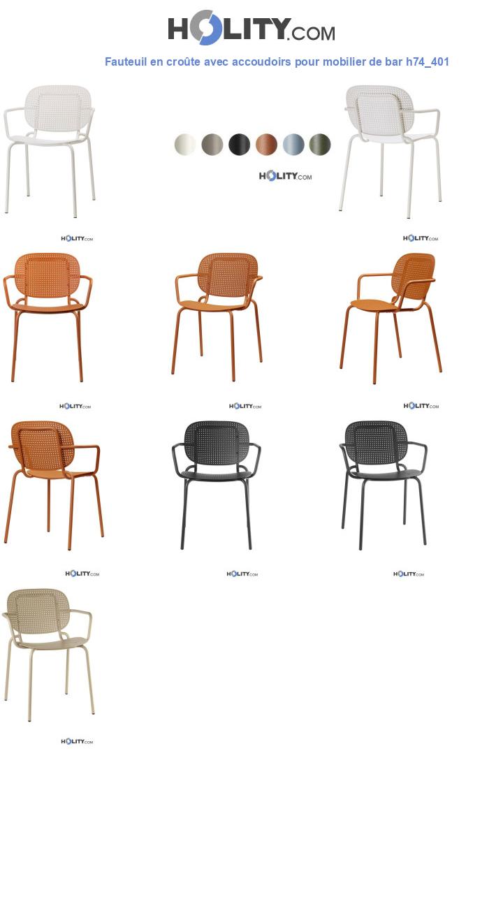 Fauteuil en croûte avec accoudoirs pour mobilier de bar h74_401