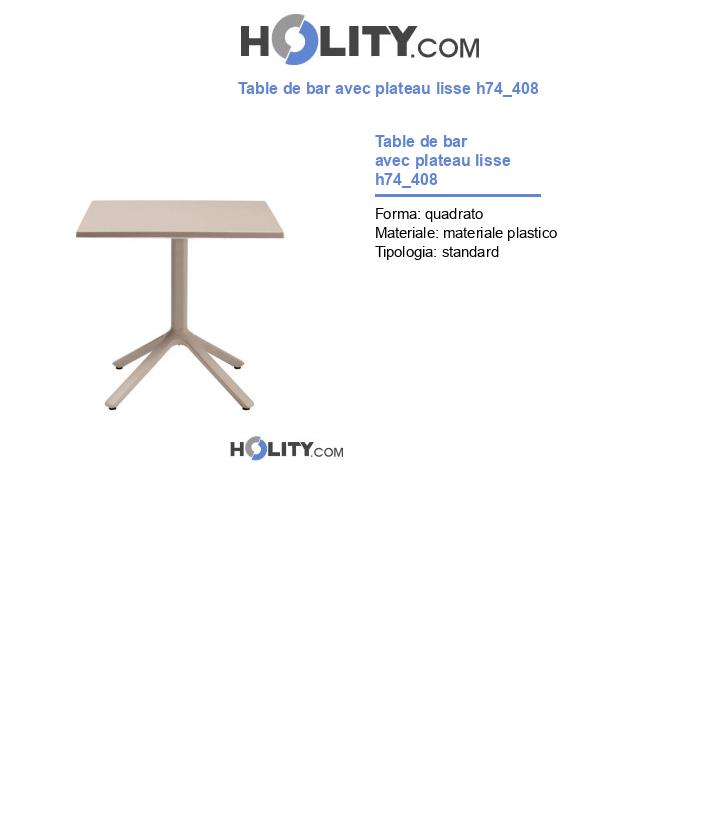 Table de bar avec plateau lisse h74_408