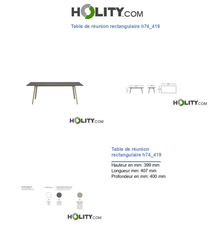 Table de réunion rectangulaire h74_419