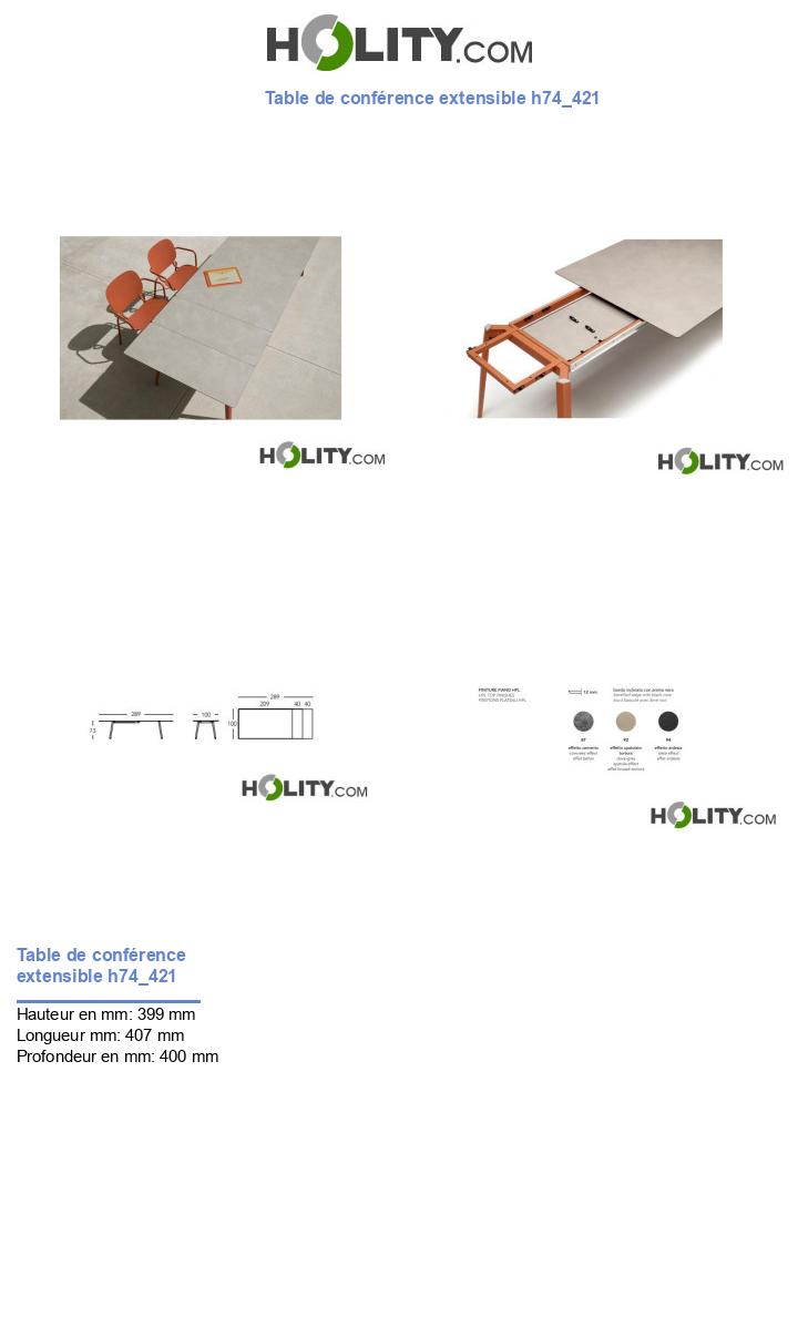 Table de conférence extensible h74_421