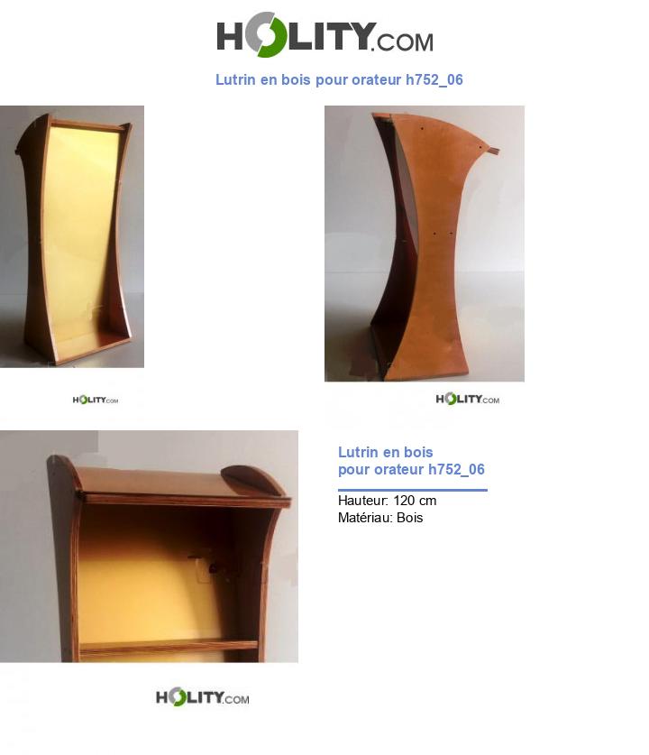 Lutrin en bois pour orateur h752_06