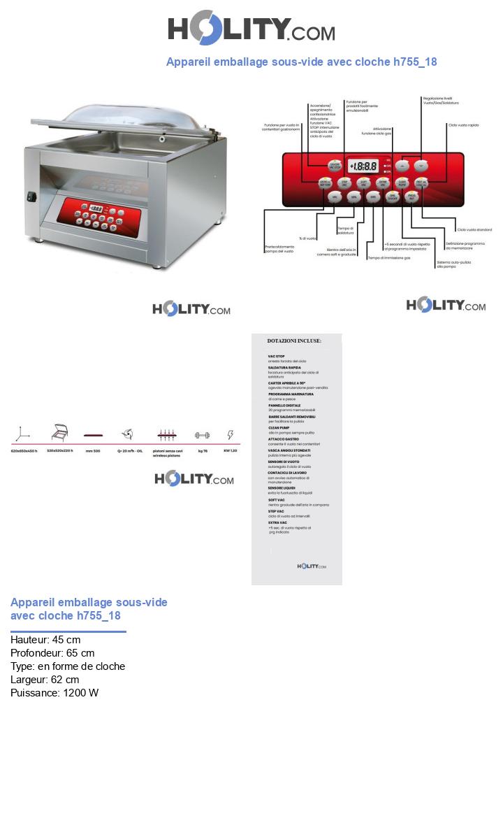 Appareil emballage sous-vide avec cloche h755_18