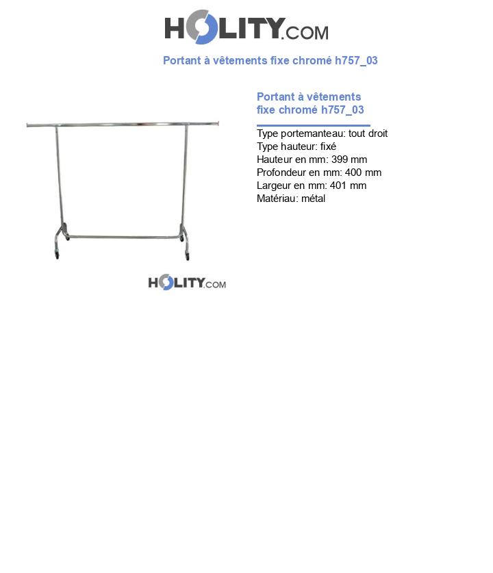 Portant à vêtements fixe chromé h757_03