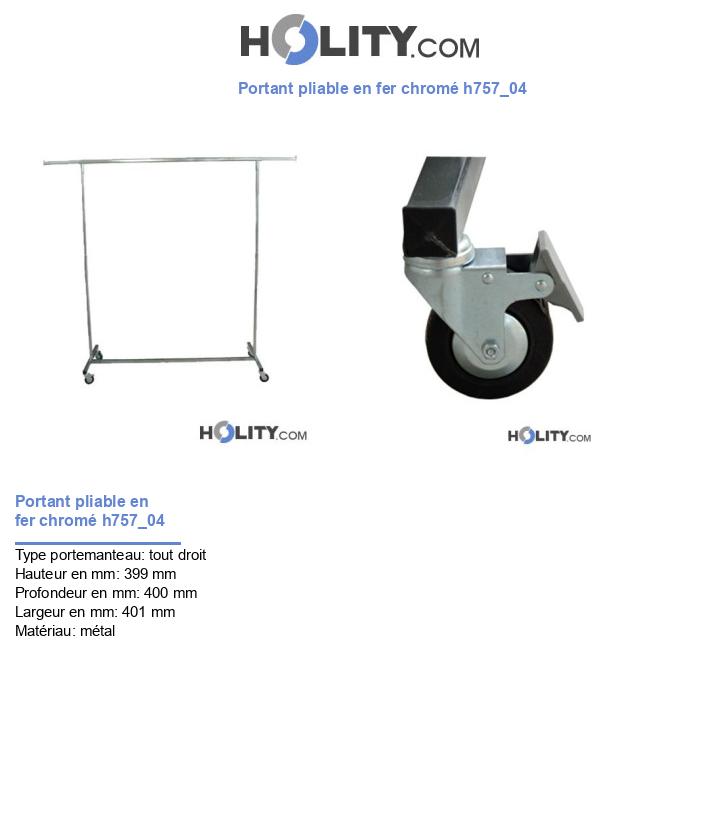 Portant pliable en fer chromé h757_04