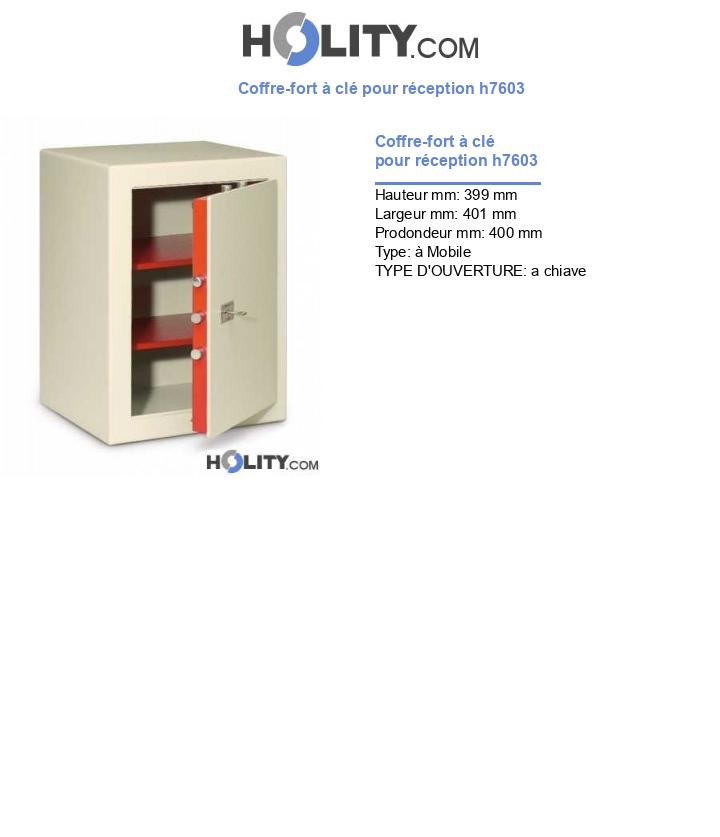 Coffre-fort à clé pour réception h7603