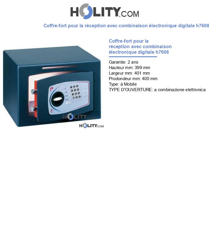 Coffre-fort pour la réception avec combinaison électronique digitale h7608