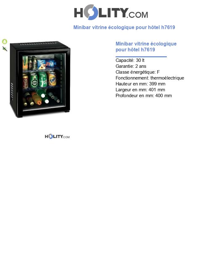 Minibar vitrine écologique pour hôtel h7619