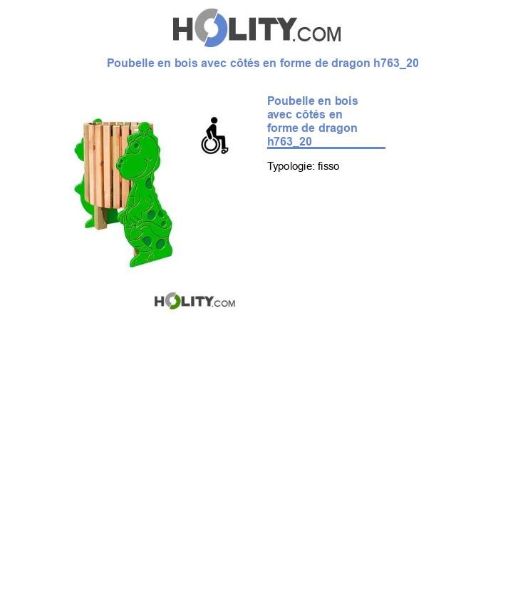 Poubelle en bois avec côtés en forme de dragon h763_20