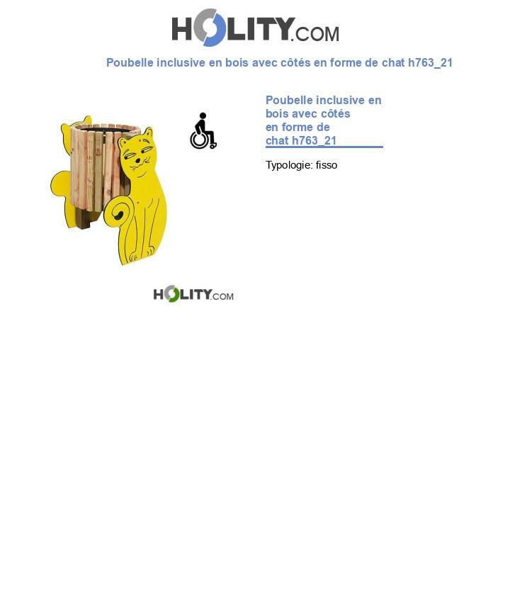 Poubelle inclusive en bois avec côtés en forme de chat h763_21