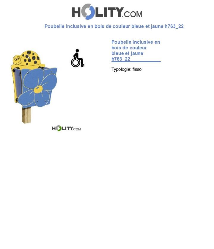 Poubelle inclusive en bois de couleur bleue et jaune h763_22