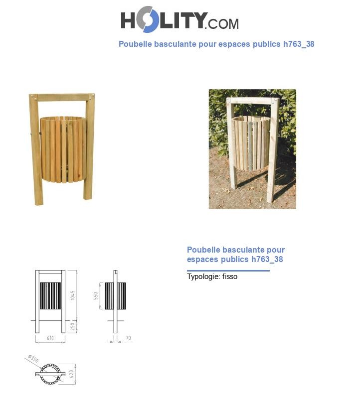 Poubelle basculante pour espaces publics h763_38