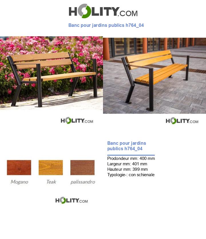 Banc pour jardins publics h764_04