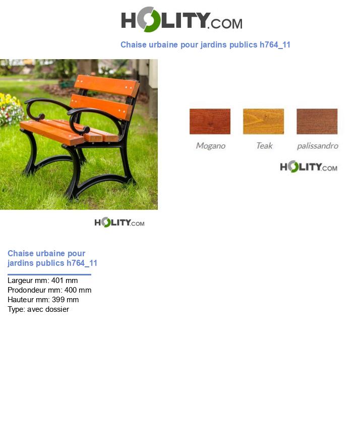 Chaise urbaine pour jardins publics h764_11