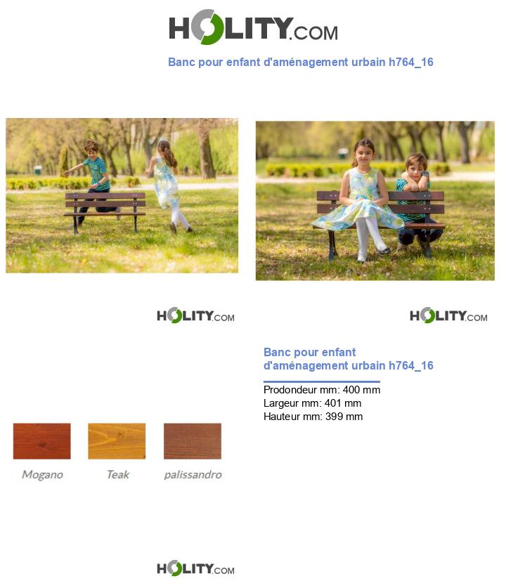 Banc pour enfant d'aménagement urbain h764_16