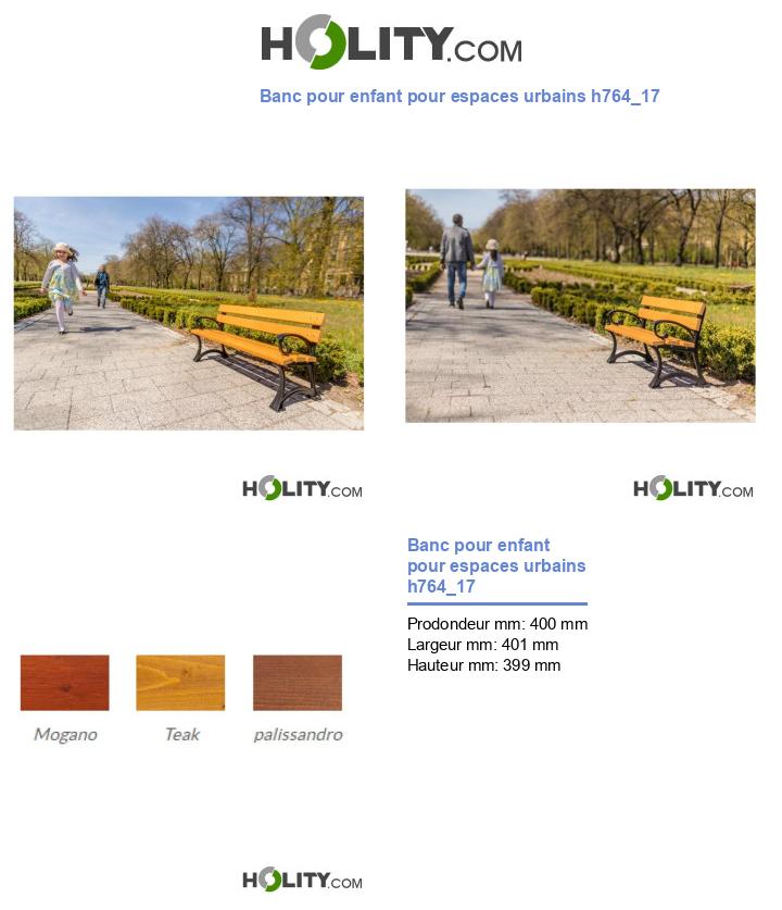 Banc pour enfant pour espaces urbains h764_17