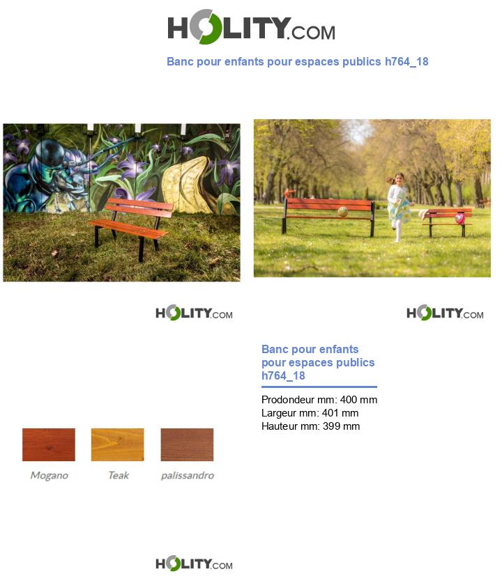 Banc pour enfants pour espaces publics h764_18