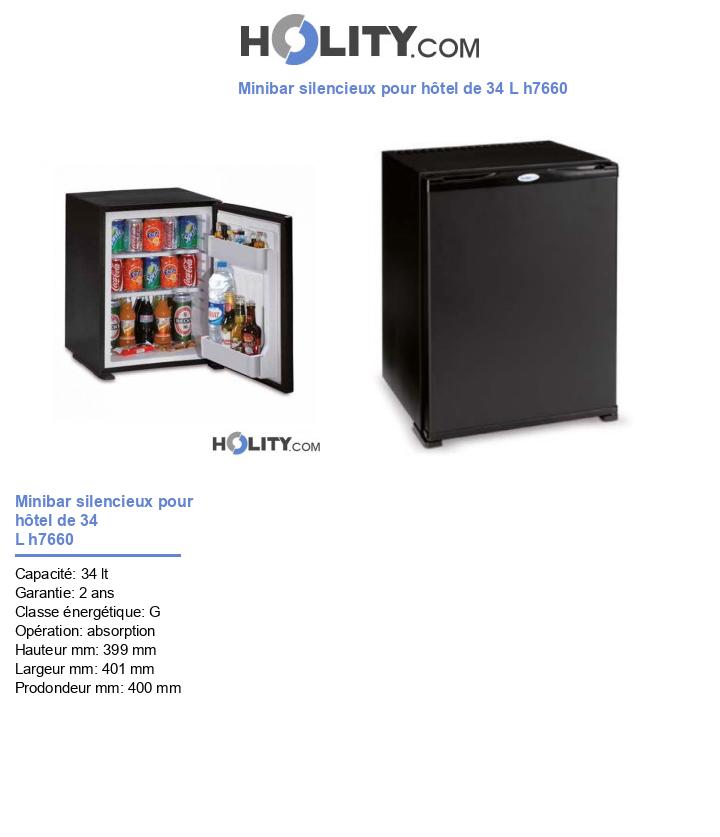 Minibar silencieux pour hôtel de 34 L h7660