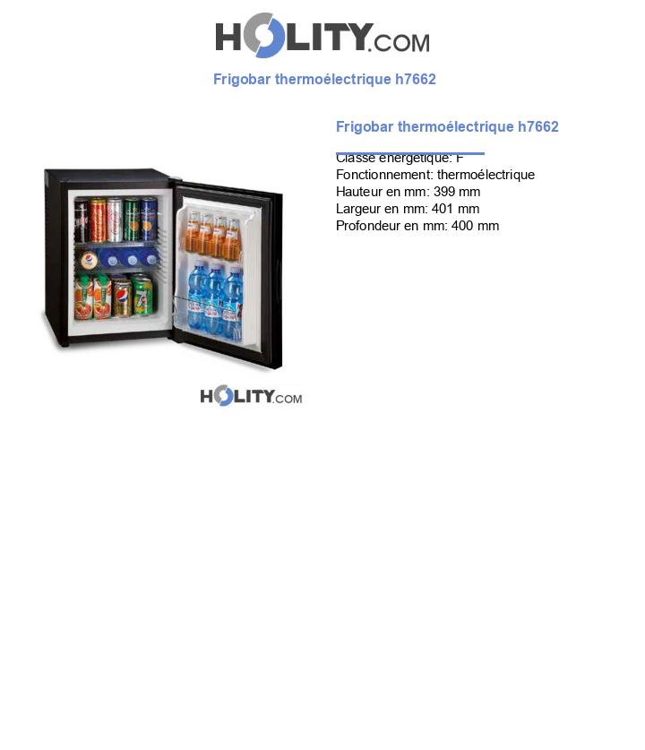 Frigobar thermoélectrique h7662
