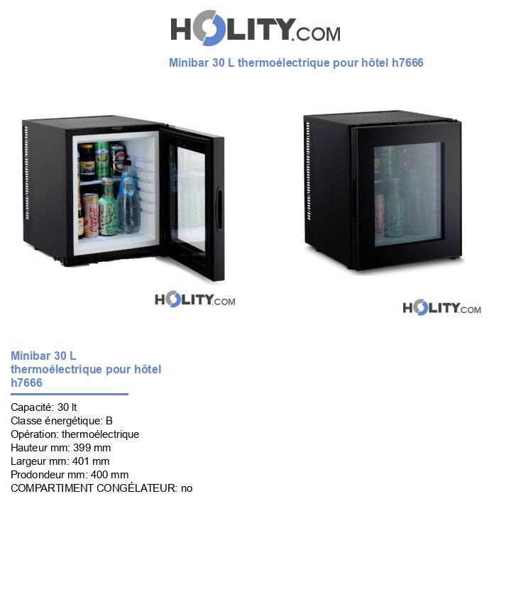 Minibar 30 L thermoélectrique pour hôtel h7666