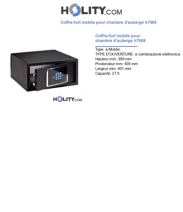Coffre-fort mobile pour chambre d'auberge h7668