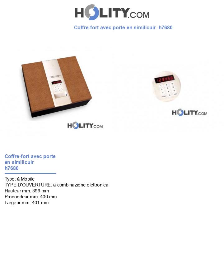 Coffre-fort avec porte en similicuir  h7680