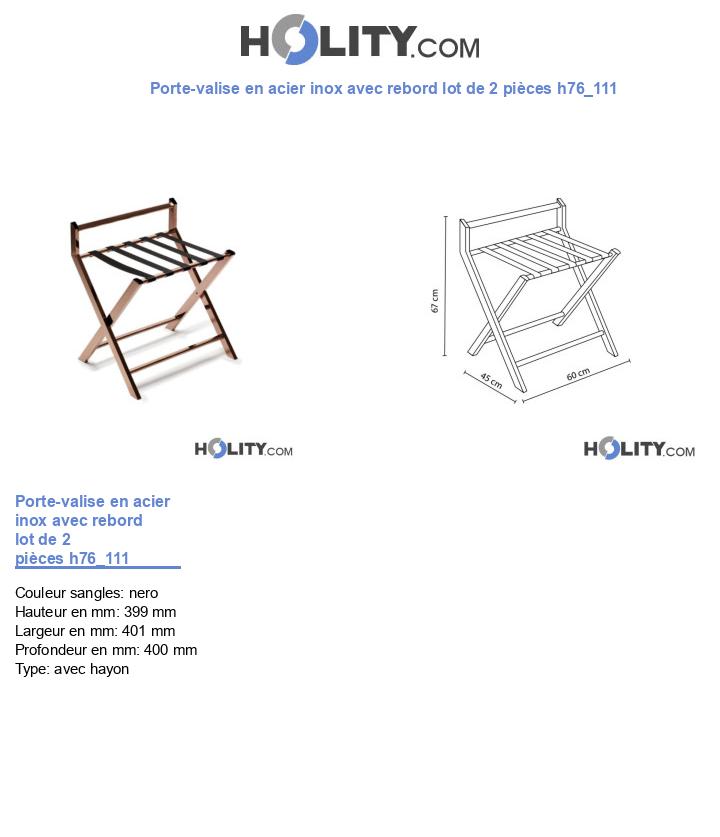 Porte-valise en acier inox avec rebord lot de 2 pièces h76_111