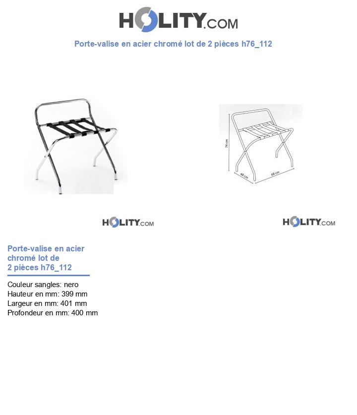 Porte-valise en acier chromé lot de 2 pièces h76_112