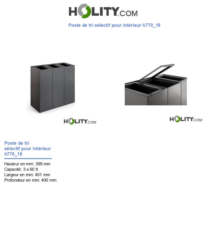 Poste de tri sélectif pour intérieur h770_18