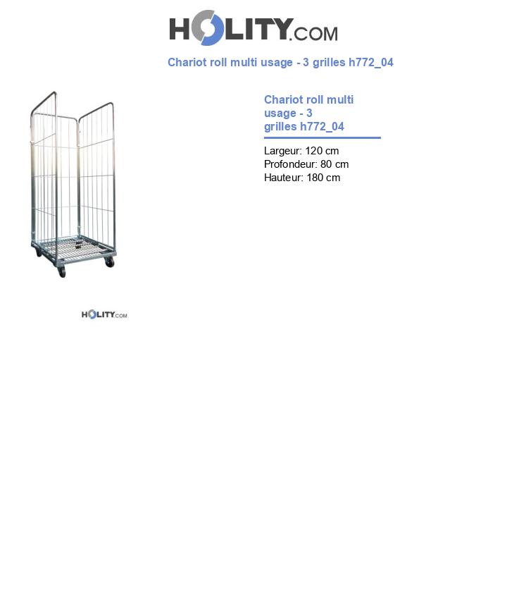 Chariot roll multi usage - 3 grilles h772_04