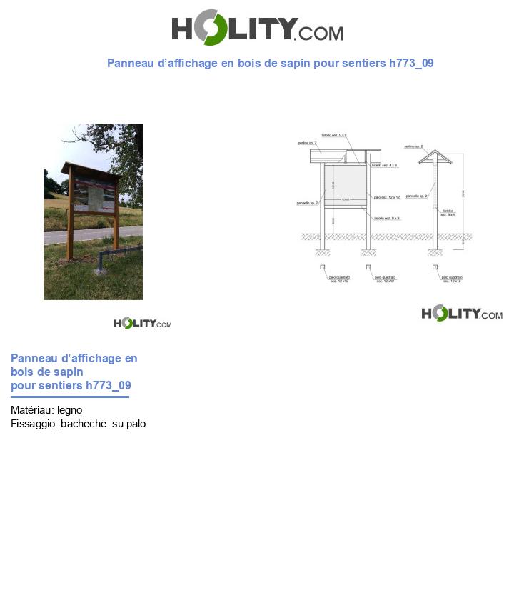 Panneau d’affichage en bois de sapin pour sentiers h773_09