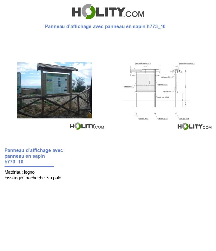 Panneau d’affichage avec panneau en sapin h773_10