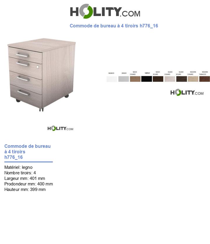 Commode de bureau à 4 tiroirs h776_16