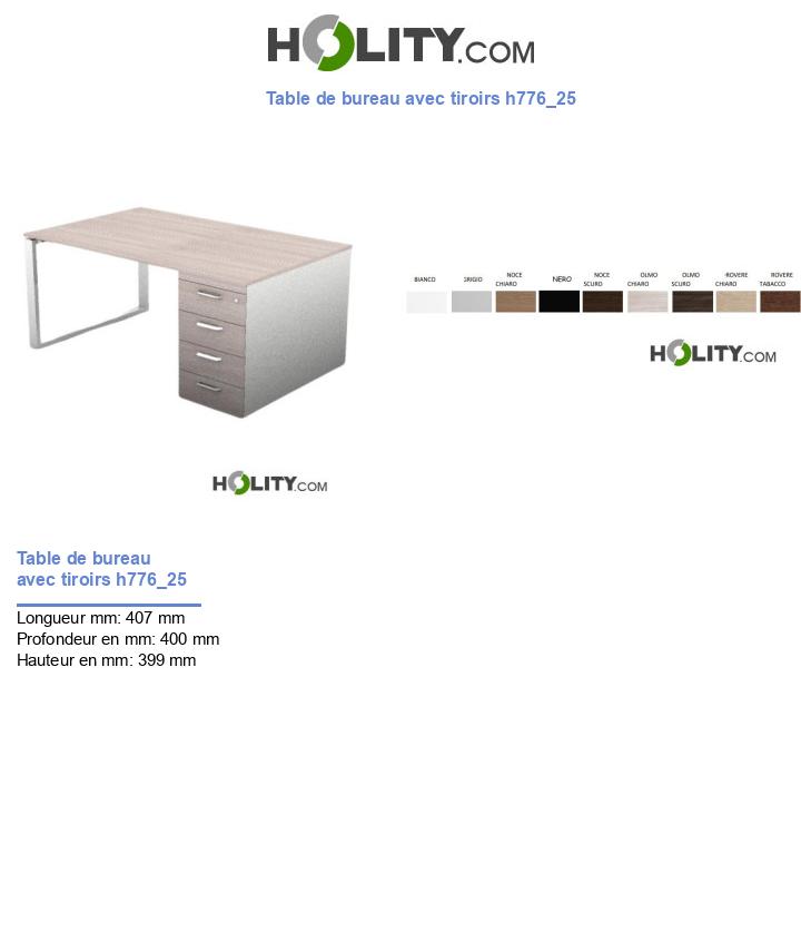 Table de bureau avec tiroirs h776_25