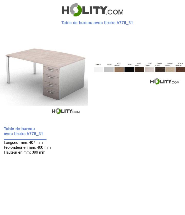 Table de bureau avec tiroirs h776_31